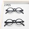 2PCS Round Reading Glasses Spring Hinge Readers Men Women Retro Red Frame Diopter +3.5 +4