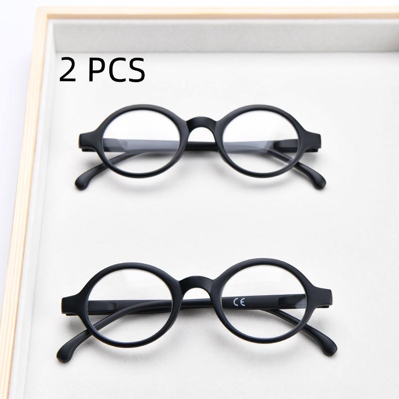 

2PCS Suit Round Reading Glasses Spring Hinge Readers Men Women Glasses for Reading Vintage Red Frame With Diopter+3.5+4 2