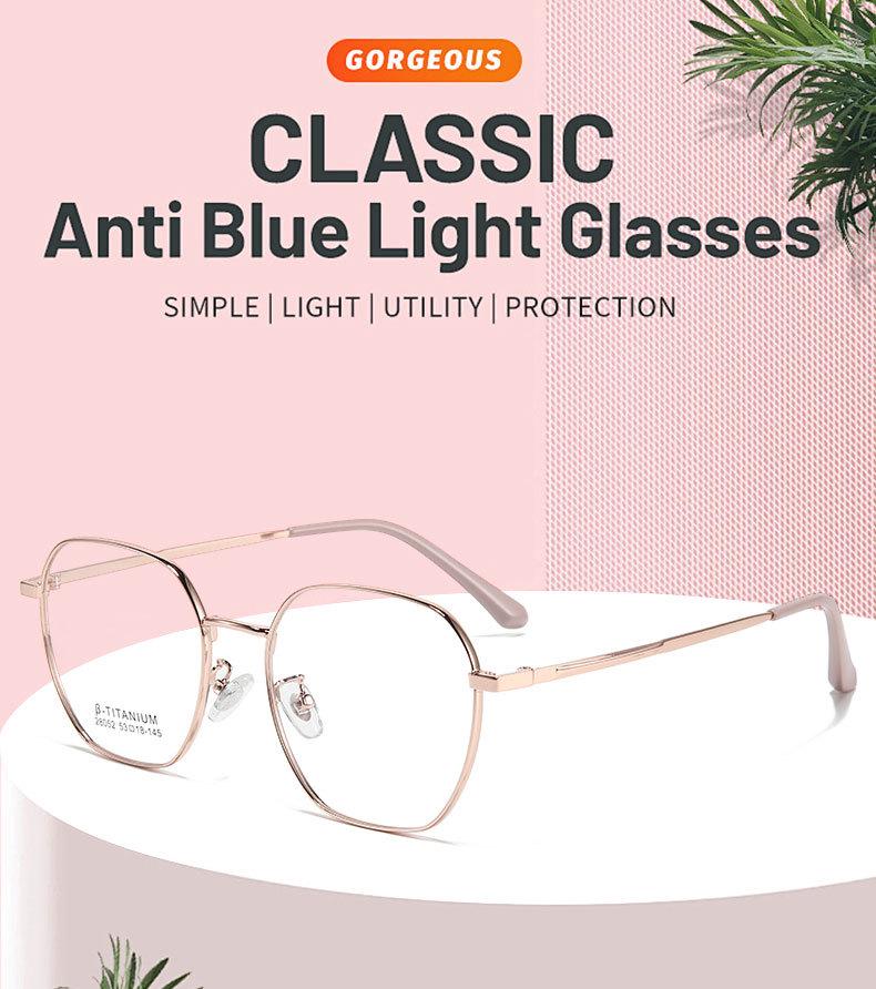 Retro Polygon Ultra-light Myopia Glasses Frame: Fashionable, Versatile, High-quality Metal Eyeglasses.
