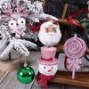 Cartoon 3D Christmas Ornaments Plastic Hanging Decor with Snowman Reindeer Lollipop Designs Festive Tree Decoration