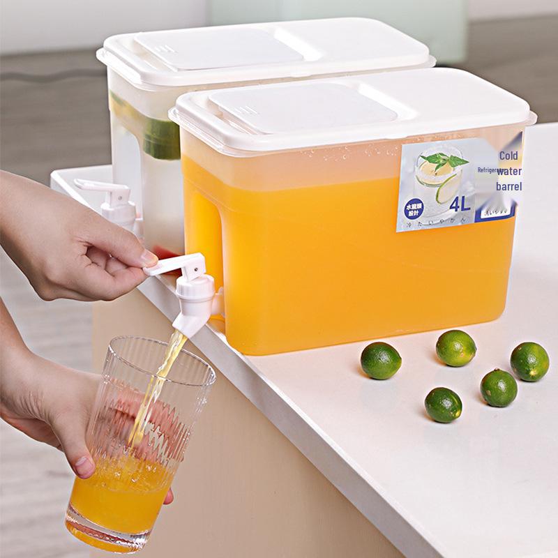 

Чайник для холодной воды в холодильник с краном и фруктовым инфузором - Идеально для летнего лимонада, холодного чая и колд брю.