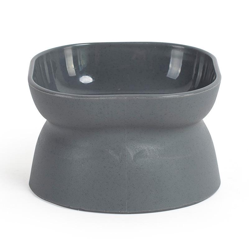 High-Foot Cat Bowl: Non-Slip, Anti-Tip, Slanted Design for Pet Neck Protection.