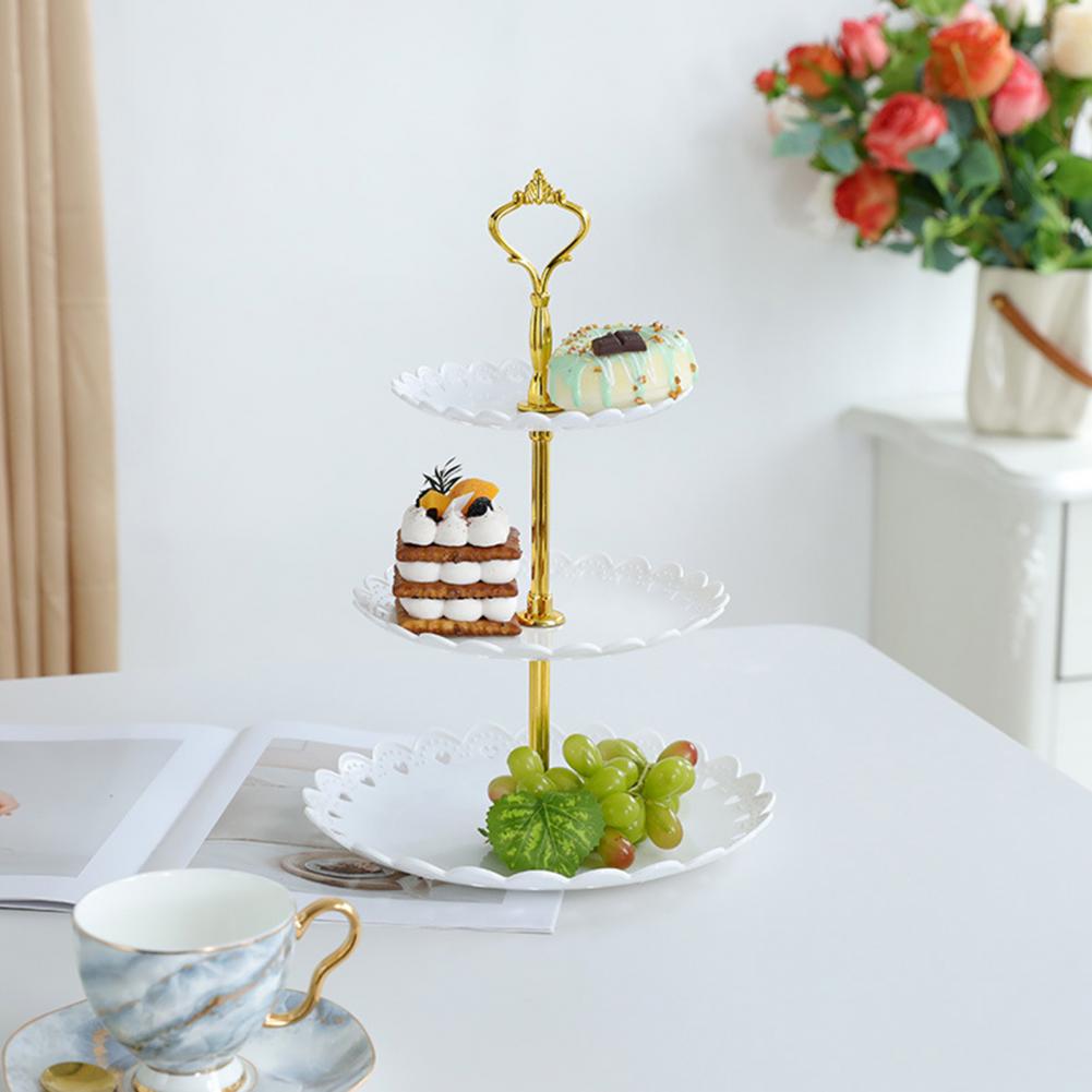 Odor-free Dessert Display Stand Elegant 3-tier Cupcake Stand Holder for Tea Party Wedding Baby Shower Dessert Table Display Rack