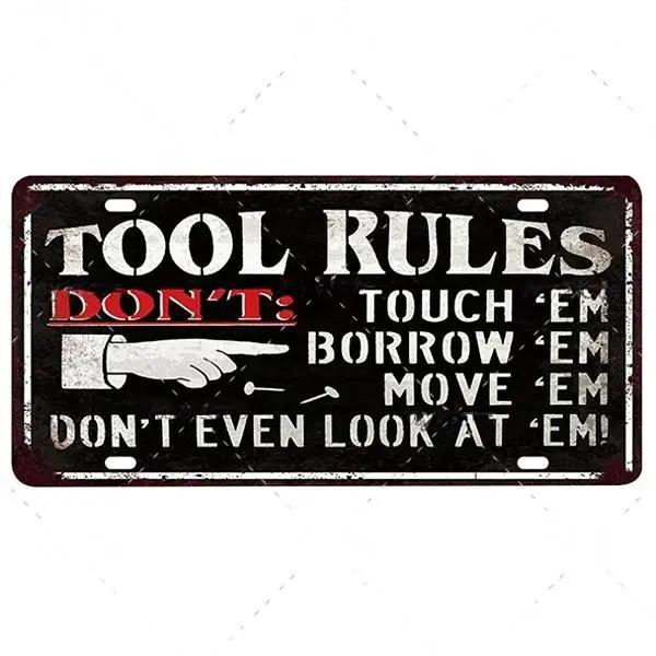 FJ Vintage Garage Metal Signs Decor Tin Sign License Plate Decoration Man Cave Plaque Home Wall