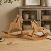Wooden Rocking Horse Statue Elegant Carved Horse Figurine Home Accent Ornament For Coffee Table Or Nursery Decors Gift