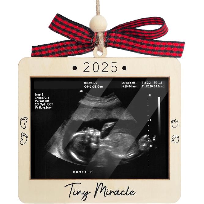 Baby Ultrasound Picture Frame Ornament, Pregnancy Announcement for Grandma Grandpa, Sonogram Picture Frame Ornament, Expecting Baby Gift for New