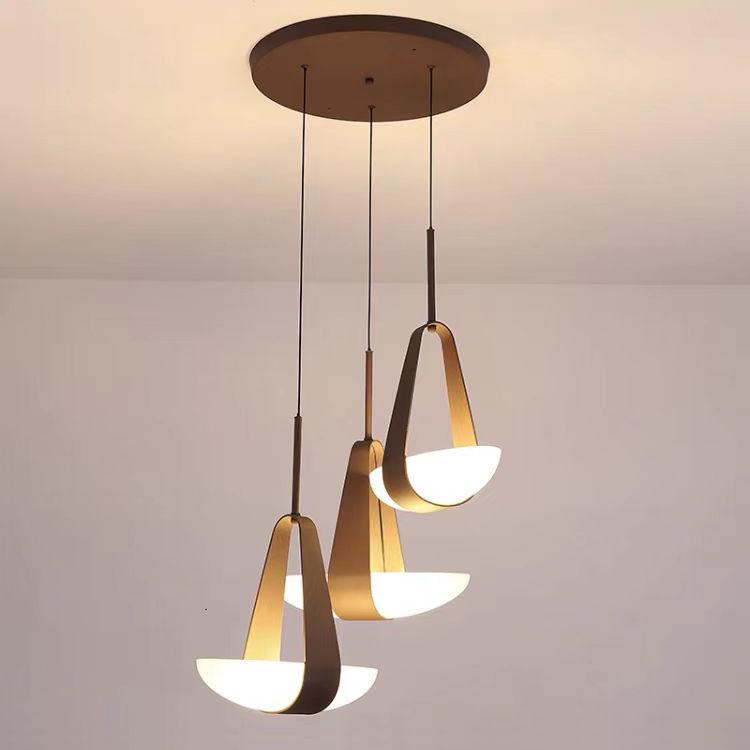 Nordic LED Pendant Light: Creative Designer Leather & Glass for Living Room or Bedroom.