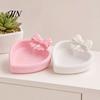 Narrative Space Decoration 3D Printed Bow Jewelry Tray, Cute Heart-Shaped Organizer, Stable Decorative Desktop Organizer Lightweight Luxury Desk Decor