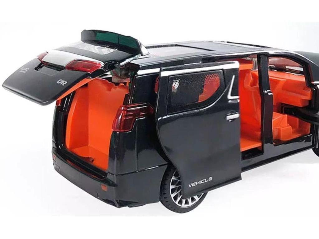 Alphard Model Six-Door Toy MPV: Children's Inertial Music Car & Luxury Baby Car Ornament
