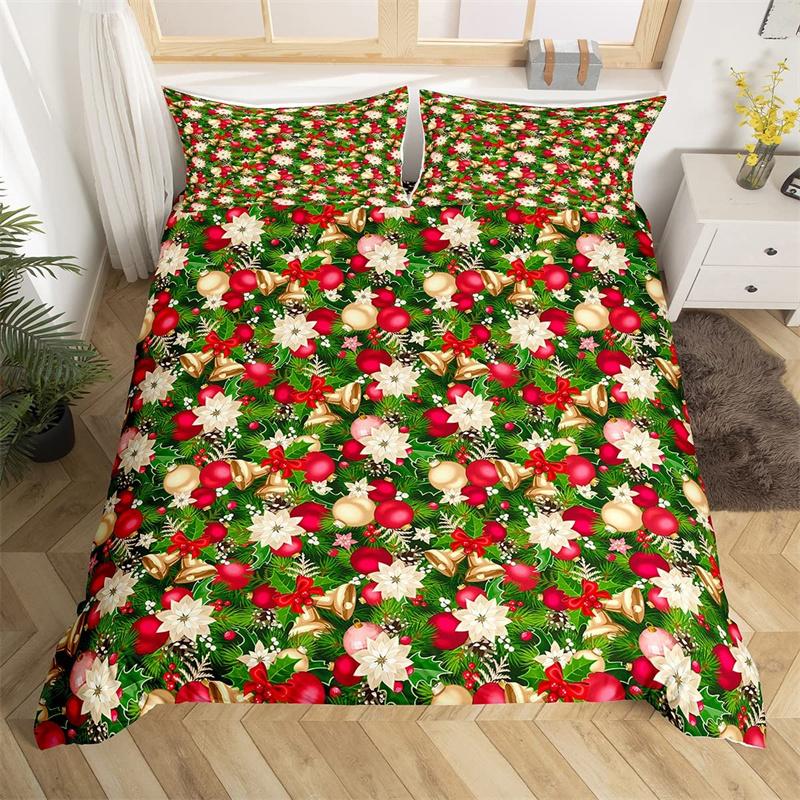 Christmas Duvet Cover Boys Christmas Gingerbread Man Bedding Set Microfiber New Year Quilt Cover Set Xmas Theme Bedspread Cover