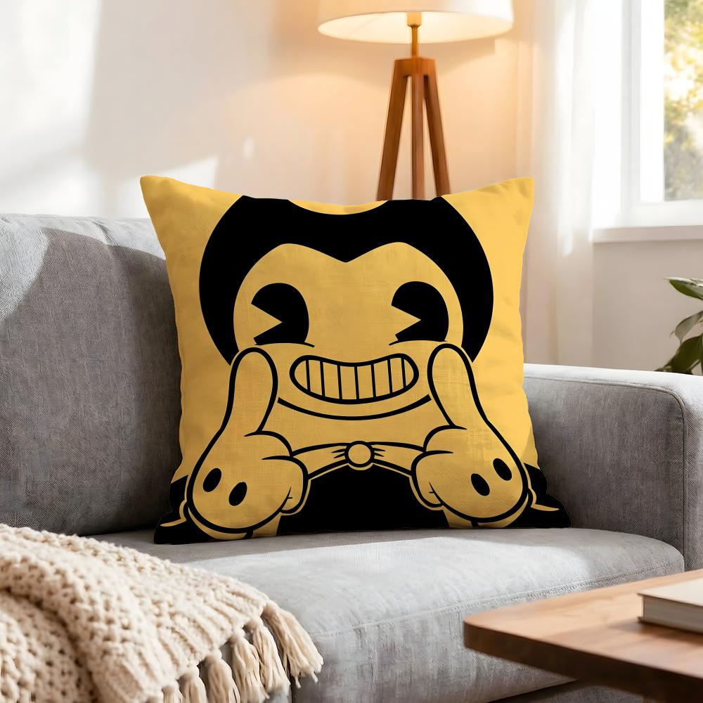 Bendy And The Ink Machine Cushion Cover 1Pcs Decorative Covers Soft Cushion Case For Sofa Couch Decor 40X40 45X45 Pillowcases