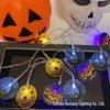 Halloween LED String Lights - Pumpkin, Spider, Ghost, Horror Decor, Marigold Colored Small Lights