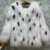 New Leopard Spot 100% Real Fur Small Milk Leopard Raccoon Fur Coat Women's Fox Fur Coat Young Style Tops