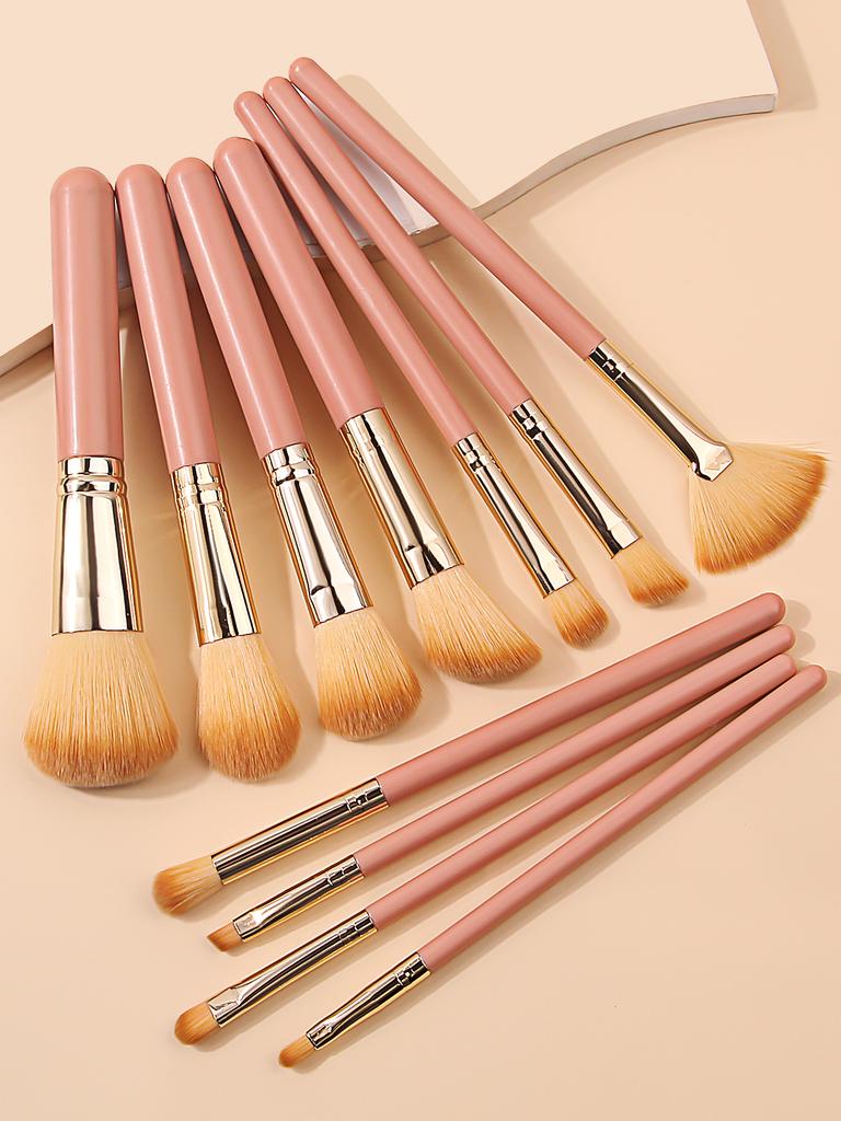 11pcs Makeup Brush Set High Quality Synthetic Bristle Foundation Brush Eyeshadow Brush Loose Powder Brush Contouring Brush