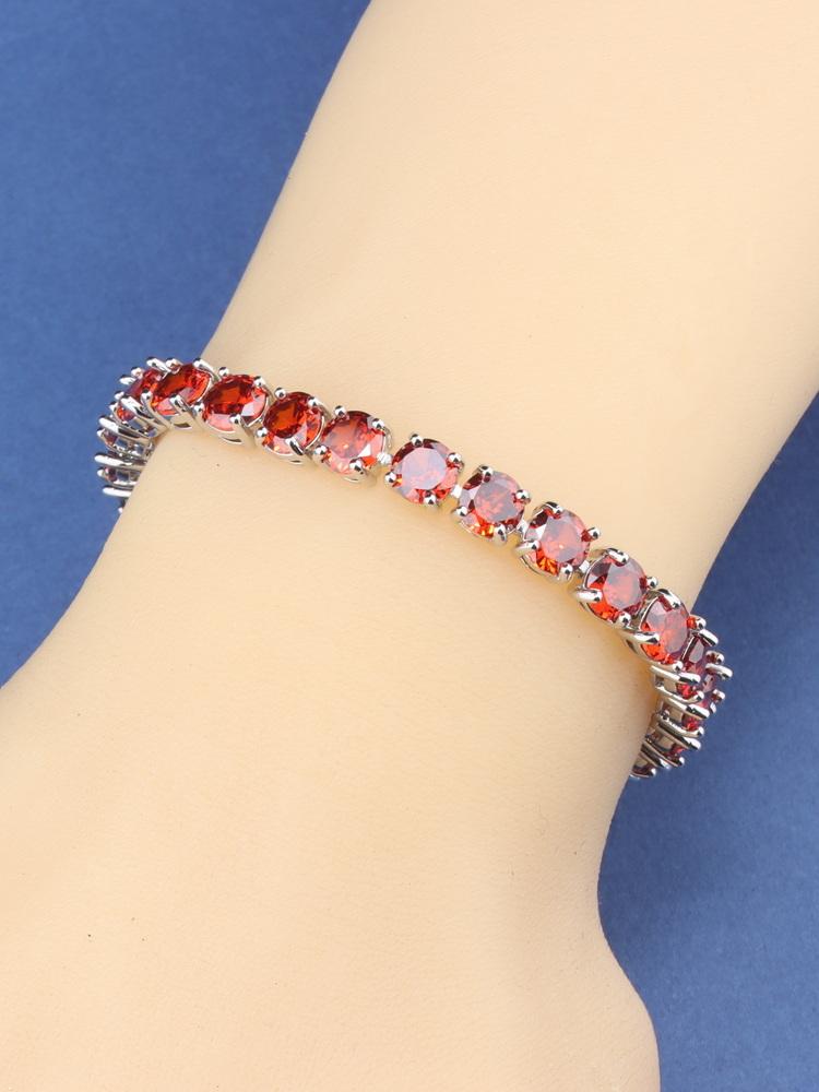 10-Colors Round Zircon Colorful Jewelry Accessories   Charms Chain Link Bracelet For Girls/Women Gift