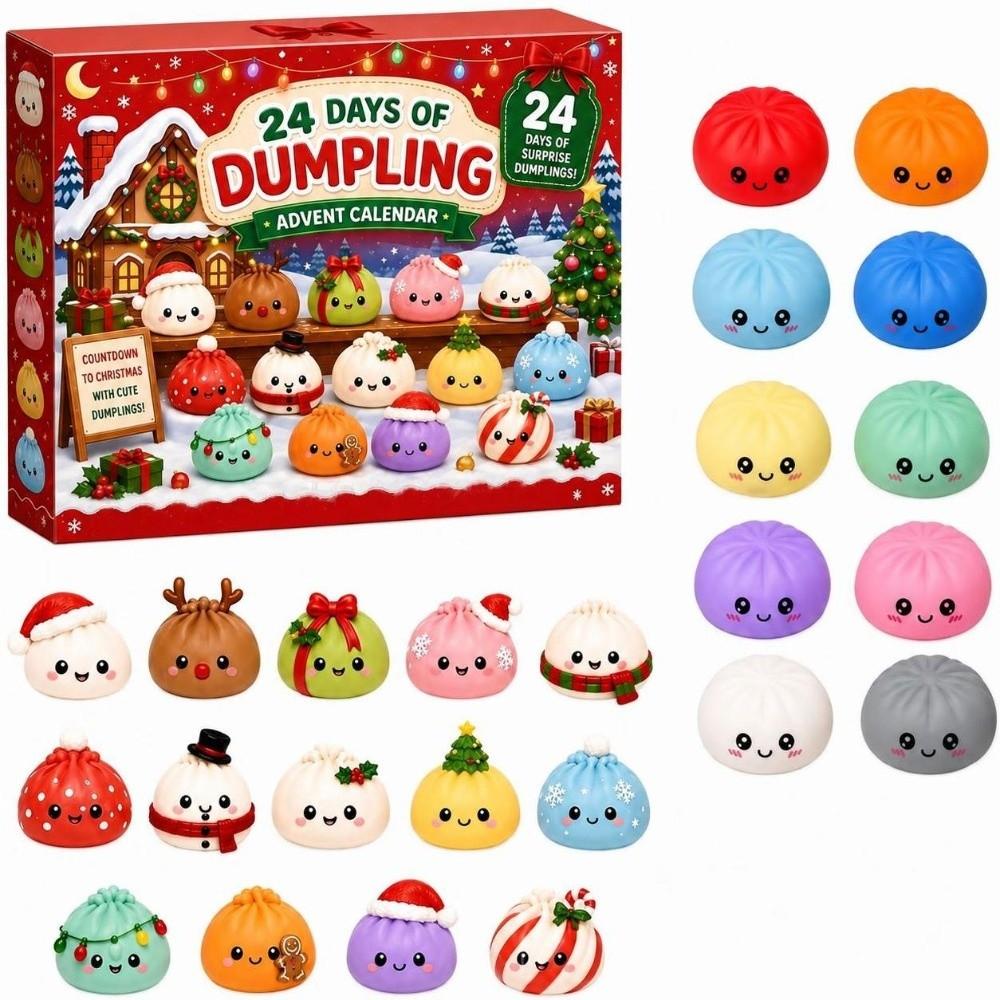 Soft Christmas Dumpling Advent Calendar Slow Resilience Fidget 24-Day Countdown Calendar Decompression Anxiety Relief