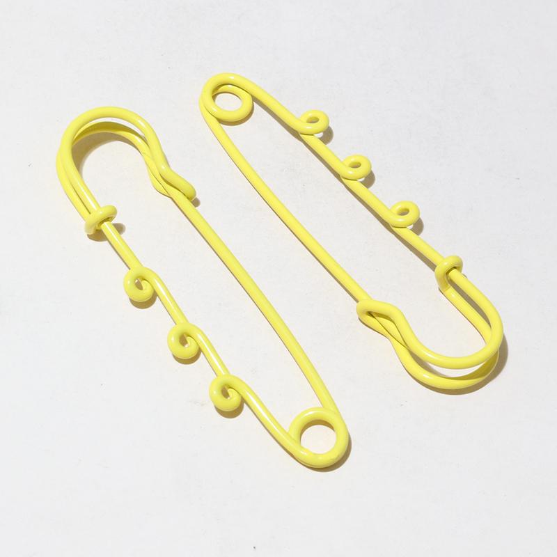 

10pcs 61x17mm Safety Pins Brooch Metal Sewing Pins Clothes Pins with 3 Loops for Tags DIY Crafts Jewelry Making Accessories
