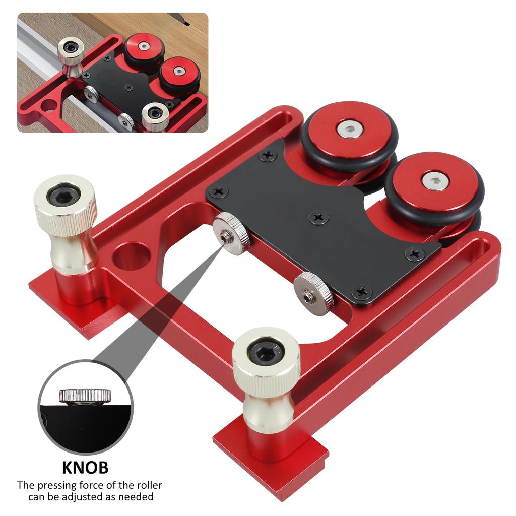 New Stock Guide Roller Aluminum Alloy One-Way Table Saw Feeding Guide Roller Adjustable Featherboard Anti-Rebound Feather Board