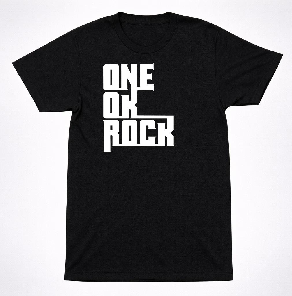 

One Ok Rock Stacked Logo Shirt Japanese Rock Band Minimal Black Graphic Shirt 2XL