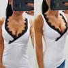 Breathable Sexy Lace Women Vest Tops V-neck Sleeveless Summer Tank Blouse For Everyday Wear