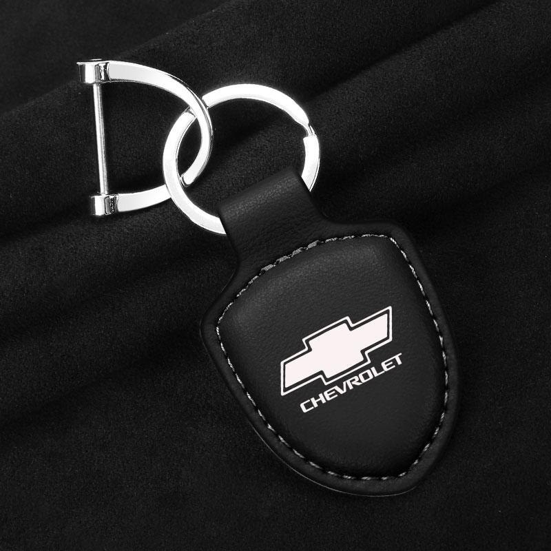 

Car Shield Leather Keychain Key Ring Pendant Holder Gift for Chevrolet Accessories чёрный