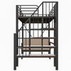 Etagenbett (90 x 200) mit stabilem Metallrahmen, abnehmbarem Polstersofa, Stauraum und Sicherheitstreppe. Geeignet für Kinder und Erwachsene. Schwarz.
