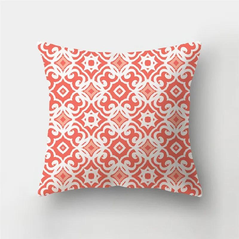 Home Decor Colorful Geometric & Floral Print Pillow Covers Pattern Cushion Cover Suitable for Sofa Bedroom Car Pillow Cover