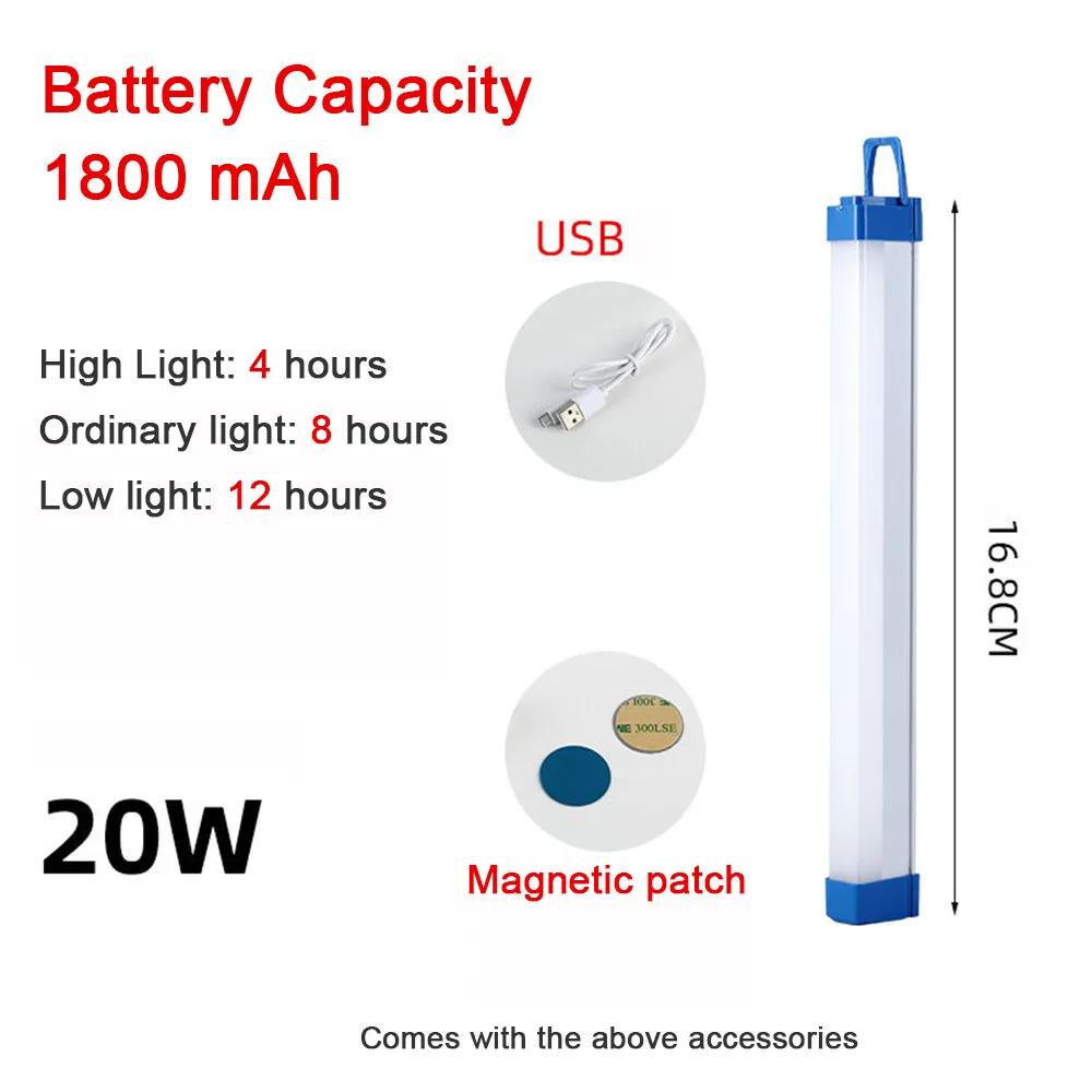 Led Tube Camping Light Usb Rechargeable Dc5v 17cm 32cm 52cm 6000k 3000k 20w/60w With/hook Multifunctional Lamps Outdoor Portable