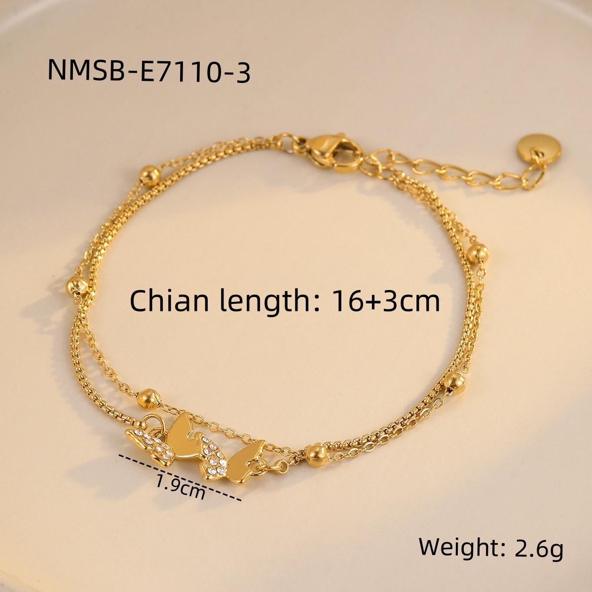 GEMCHIC Women s Butterfly Zircon Stainless Steel Bracelet Gold Plated Fashion Jewelry