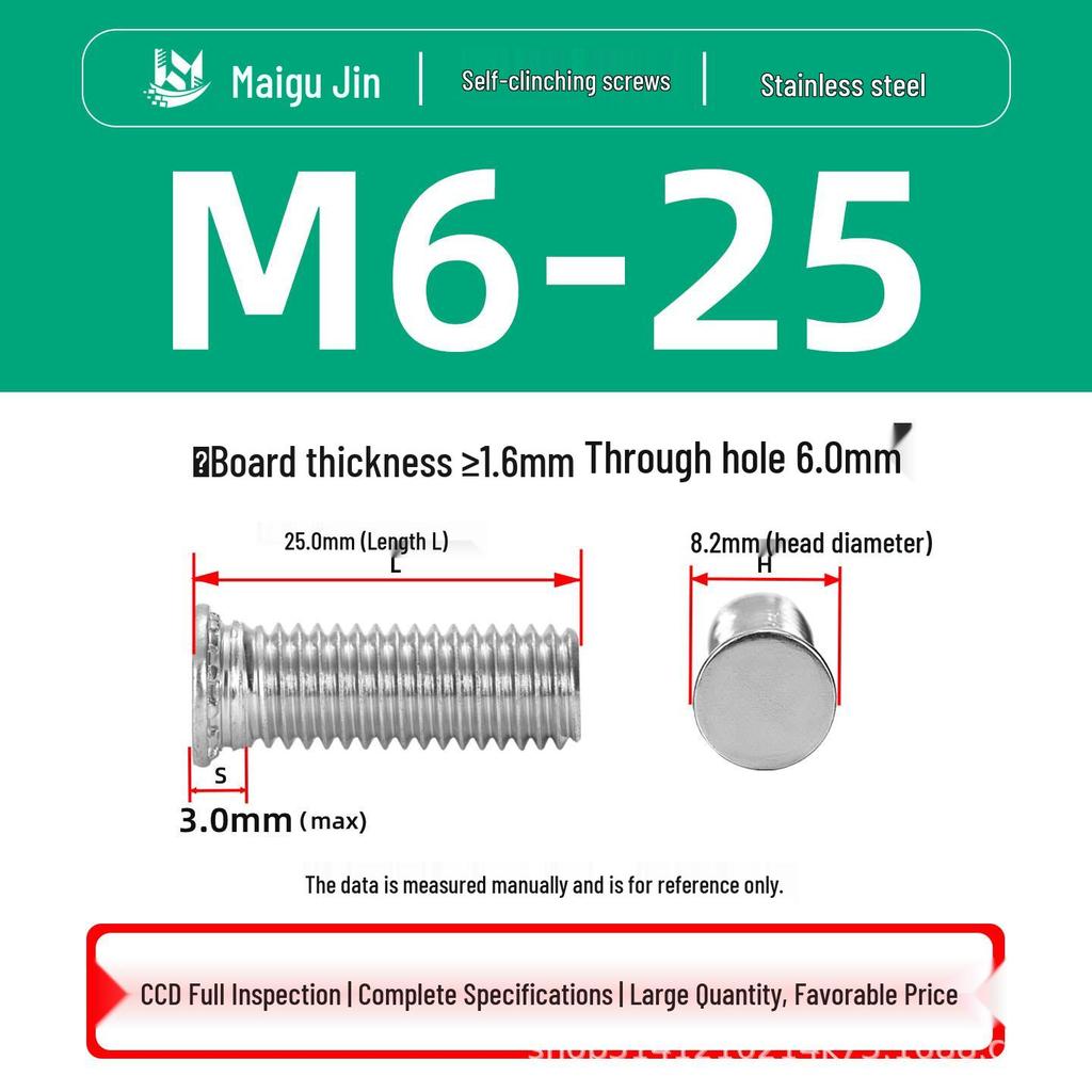 304 Stainless Steel Pressure Plate Cylindrical Head Rivet Screw (FHS-M2 M2.5 M3 M4 M5 M6 M8 M10)