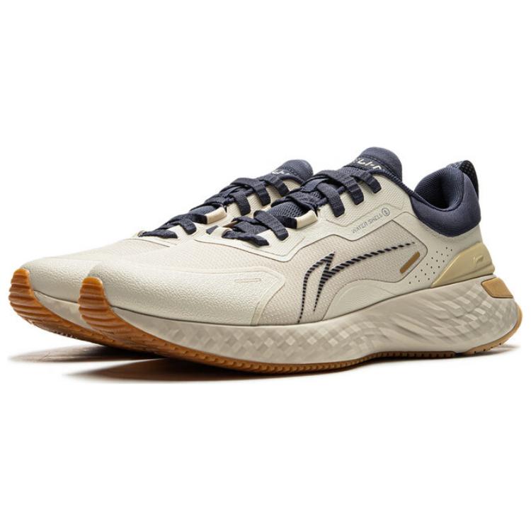 Li Ning Protective Cloud Comfortable Trendy Non-Slip Wear-Resistant Low-Top Casual Running Shoes Men sneaker Light-Blue AGLU251-3