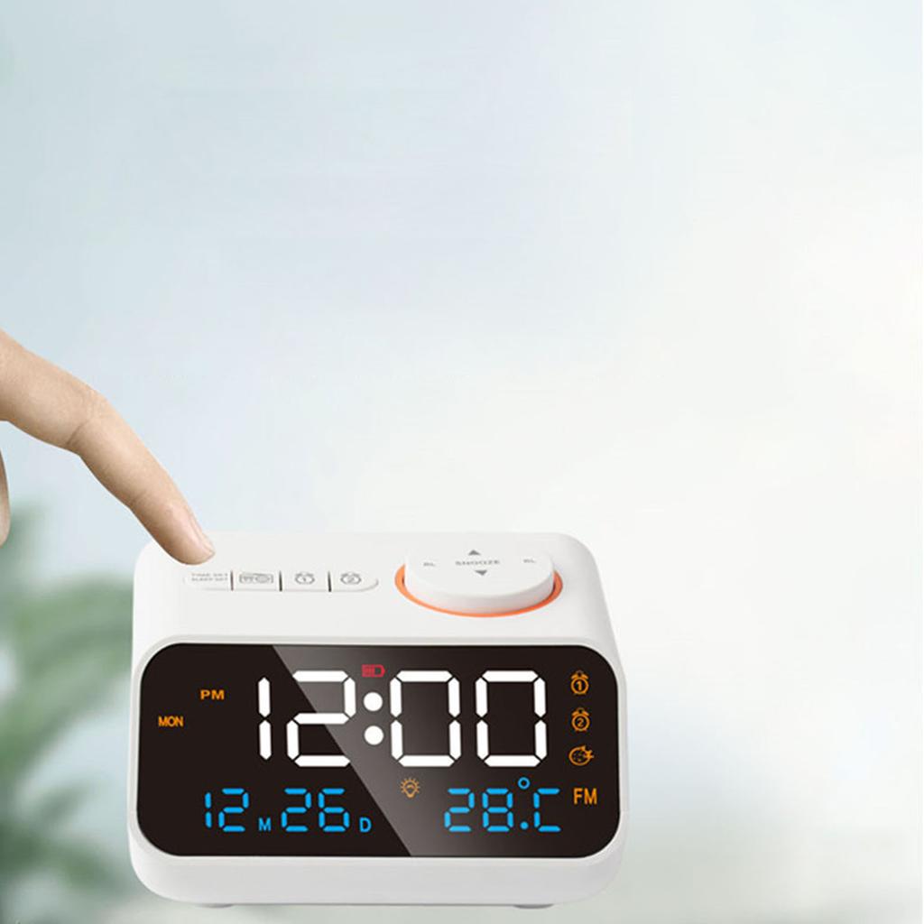Alarm Clock Radio Multifunctional LED Music Timing Rechargeable FM Radio Alarm Clock for Home