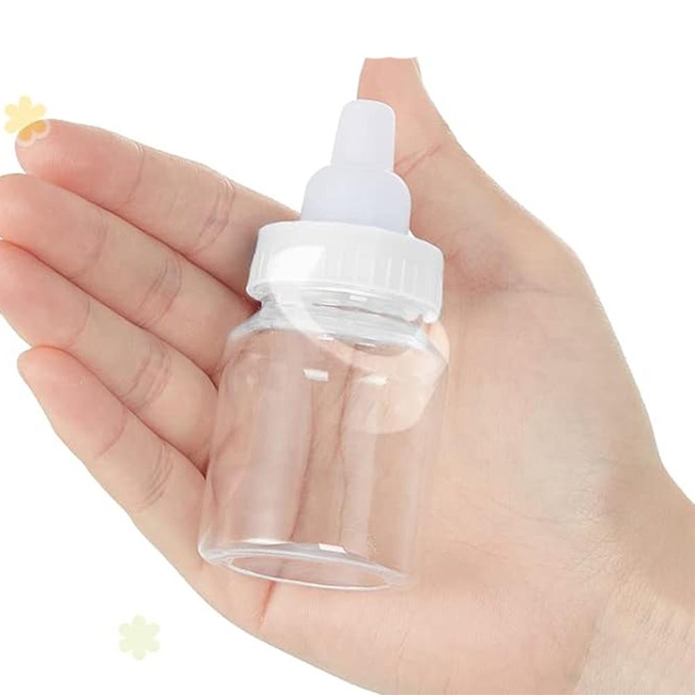 12Pcs Baby Bottle Baby Shower Favor Plastic Candy Bottle Mini Feeding Bottle for Birthday Baby Shower Gift Decor