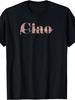 Men's Minimalist Retro Ciao for Now T-Shirt - Italian Phrase Design, Round Neck Casual Daily Wear, Machine Washable Suitable for Seasons, Men's Appare