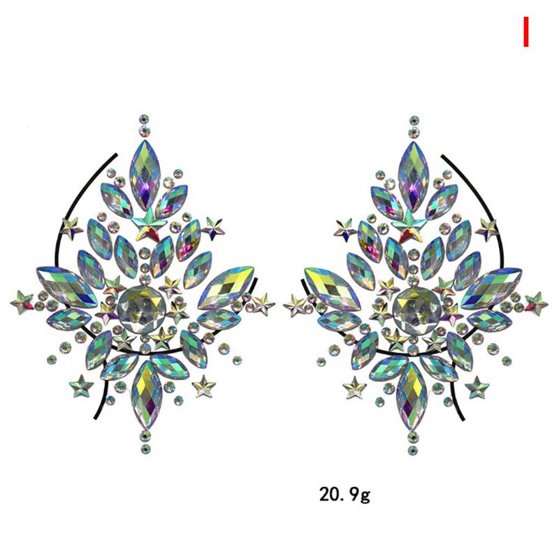 

Поддельные татуировки наклейки на грудь драгоценности лицо деко алмаз акрил