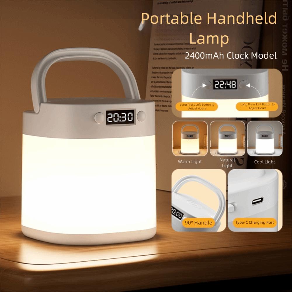 Dimmable Bedside Lamp Remote Control Reading Table Lamp Eye Protection Clock  Desktop
