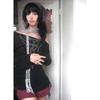 Japanese Y2k Knitted Tops Grunge Tattoo Print Long Sleeve T-shirt Ribbed Vintage Harajuku Shirring Knitwear 2000s Gothic