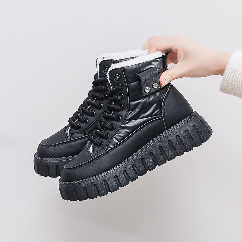 Fashion New Solid Color Fashion Women's Shoes Winter Thick Sole Anti Slip Warm Sports Shoes Comfortable Casual Daily Simple Ankle Boots