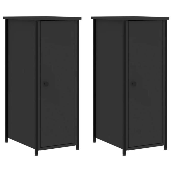 VidaXL Bedside Tables 2 Pcs Black 32x42x80 Cm Engineered Wood 825964