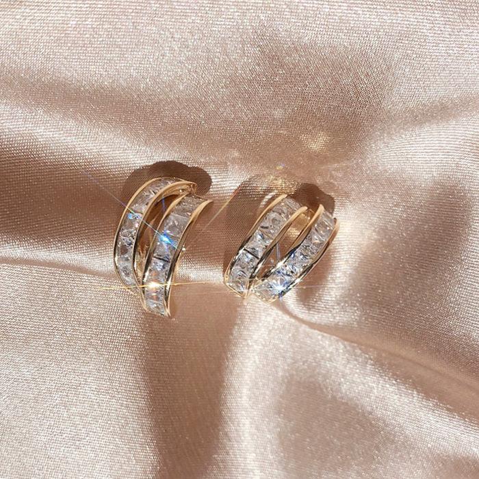 Cercei Stud la Modă Mici Rafinați Cercei Cerc Simpli Stil Rece Cercei Francezi High-End