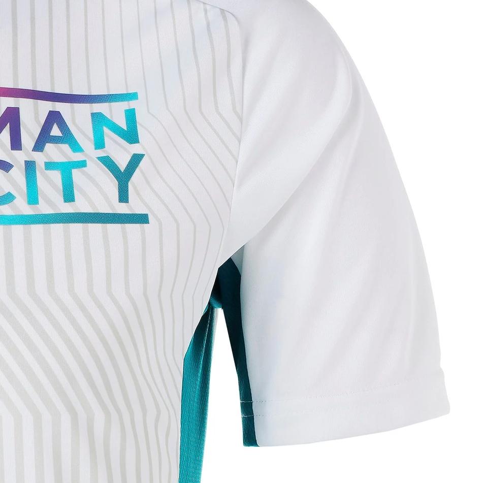 Puma Manchester City Training Slim Fit Round Neck Letter Print Training Football Shirt Men Tops White 764459-02