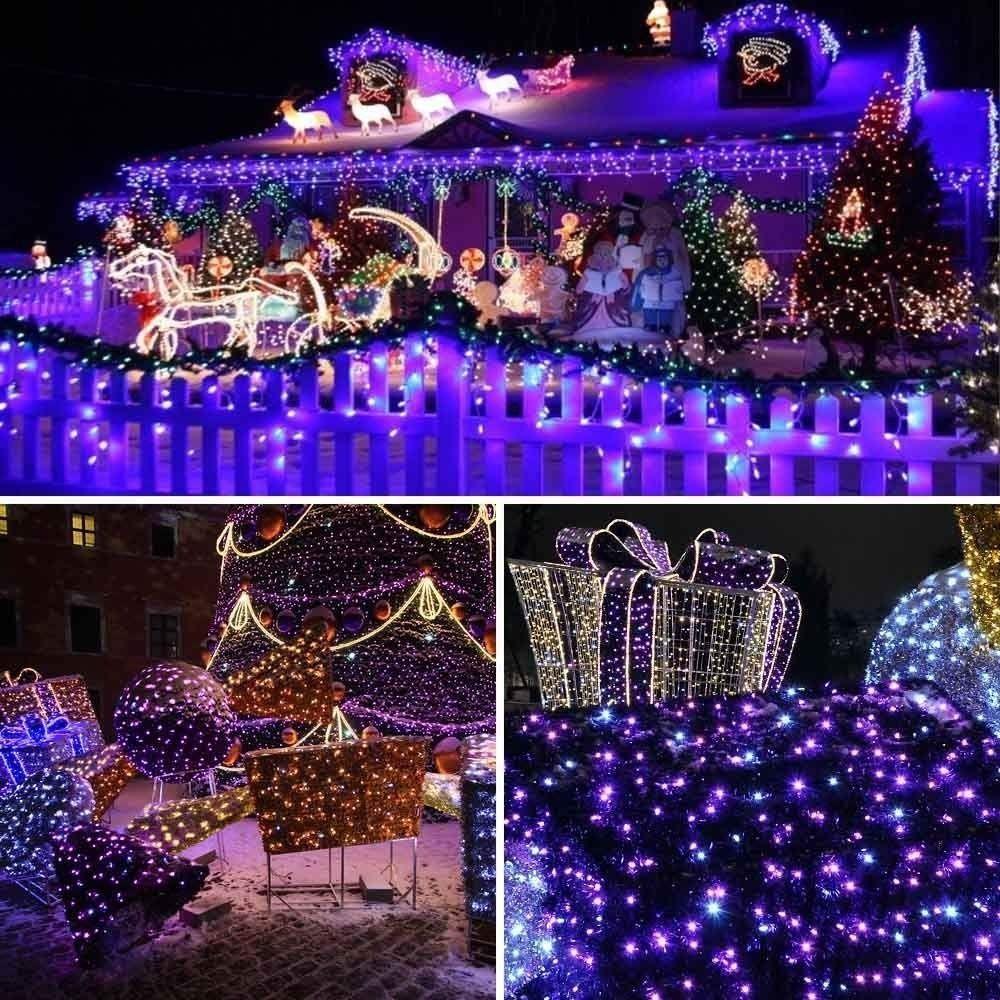 8 Lighting Modes Solar LED Light String Waterproof Outdoor Fairy Lights  Christmas Decoration