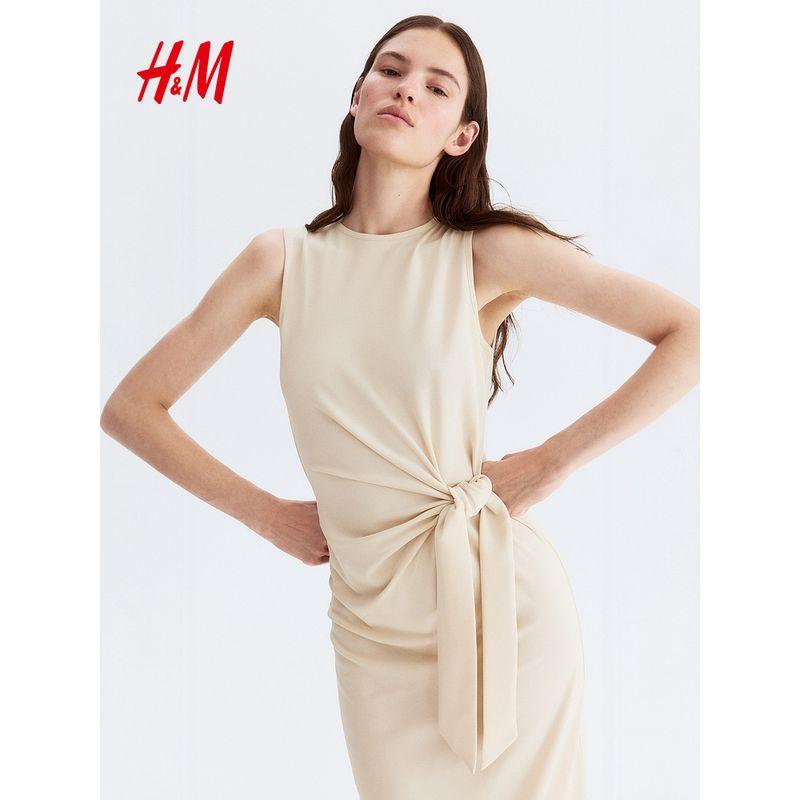 

Hm2025 Summer New Arrival Women s Clothing Bow Tie Dress 1277398 Beige 175/116(XL)