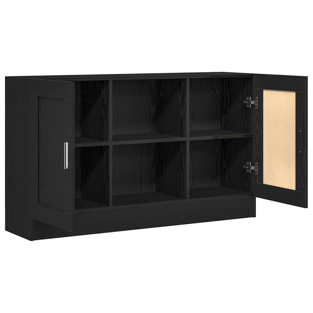 Sideboard Black Oak Look 120 x 30.5 x 70 cm Engineered Wood