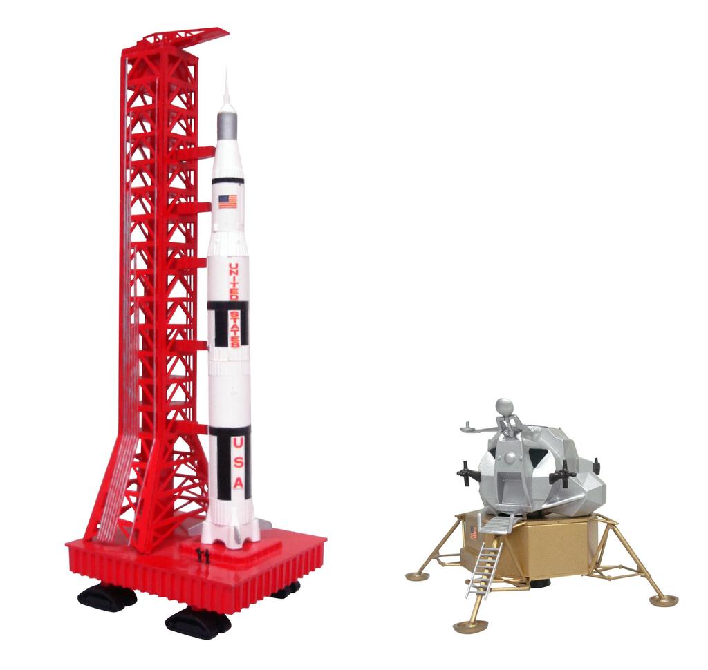 Aoshima Bunka Kyozai Spaceship Apollo Saturn Rocket Lunar Lander No.02 +