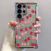Clear Cover Phone Case for Samsung Galaxy S23 S25 Plus S21FE S24 S24ultra S20 FE S24fe S22 Ultra S25 Ultra Cartoon Bow Cherry