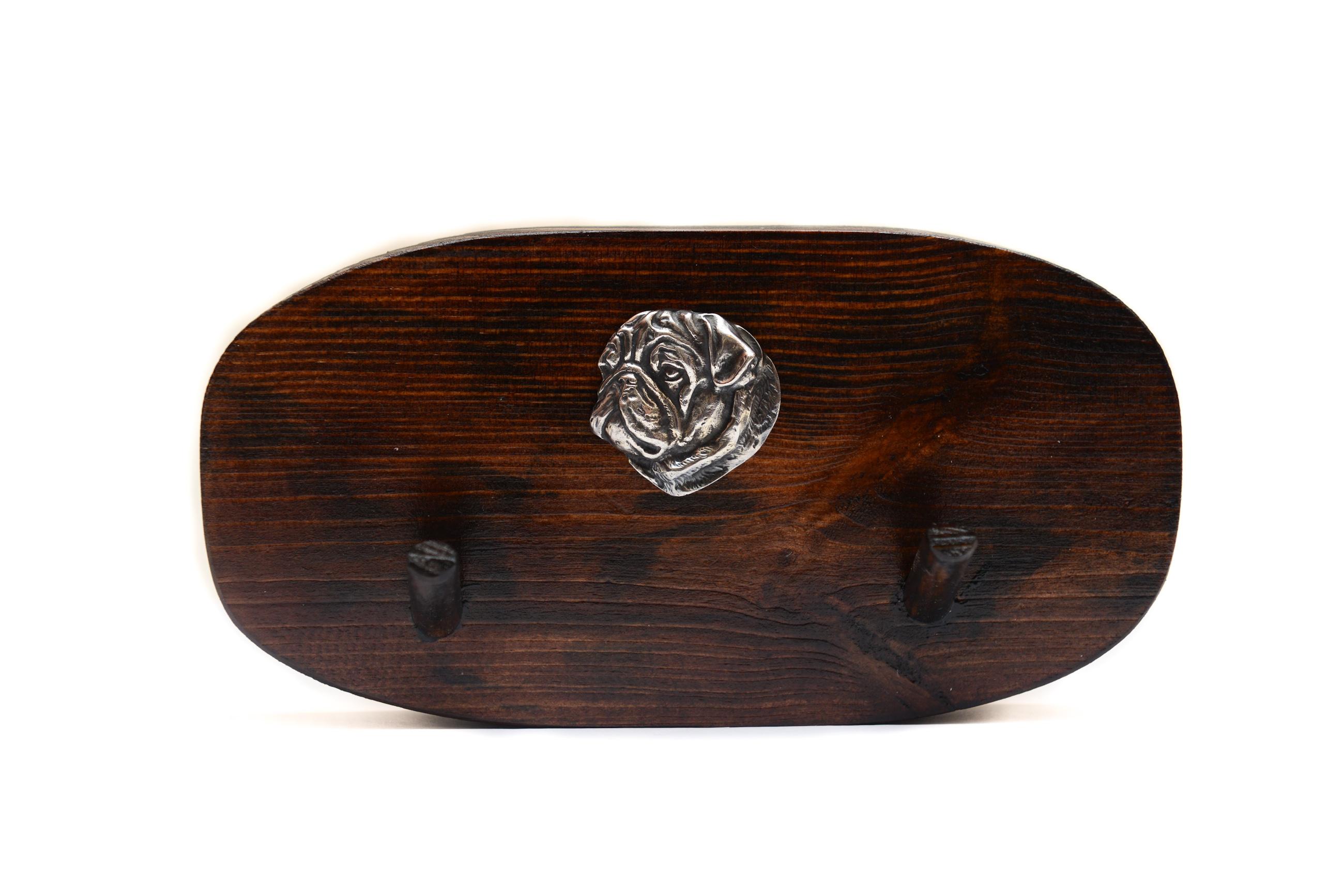 

Pug - accessory rack, dog medal rack, key hooks by Art-Dog коричневий