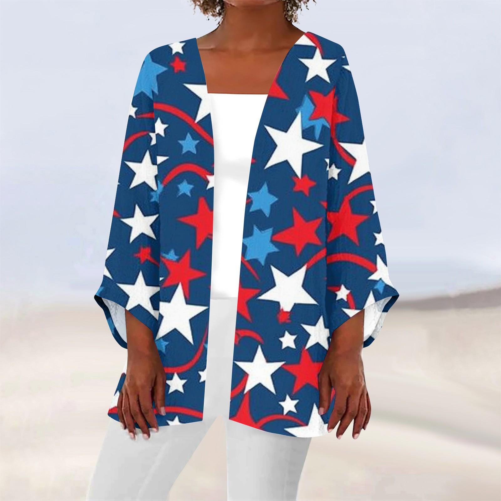 

Женская повседневная модная легкая куртка средней длины с принтом, кардиган M