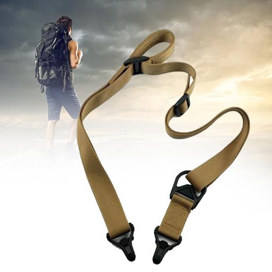 Outdoor Sports Tactical Nylon 2 Point Rifle Sling Clasp Hunting Adjustable Belt Strap