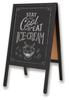 Asmix Asuka A-Type Blackboard, Double-Sided, Medium, BB044, Natural Wood Frame, Chalk, Markers, and Magnets